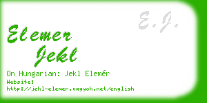 elemer jekl business card