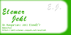 elemer jekl business card